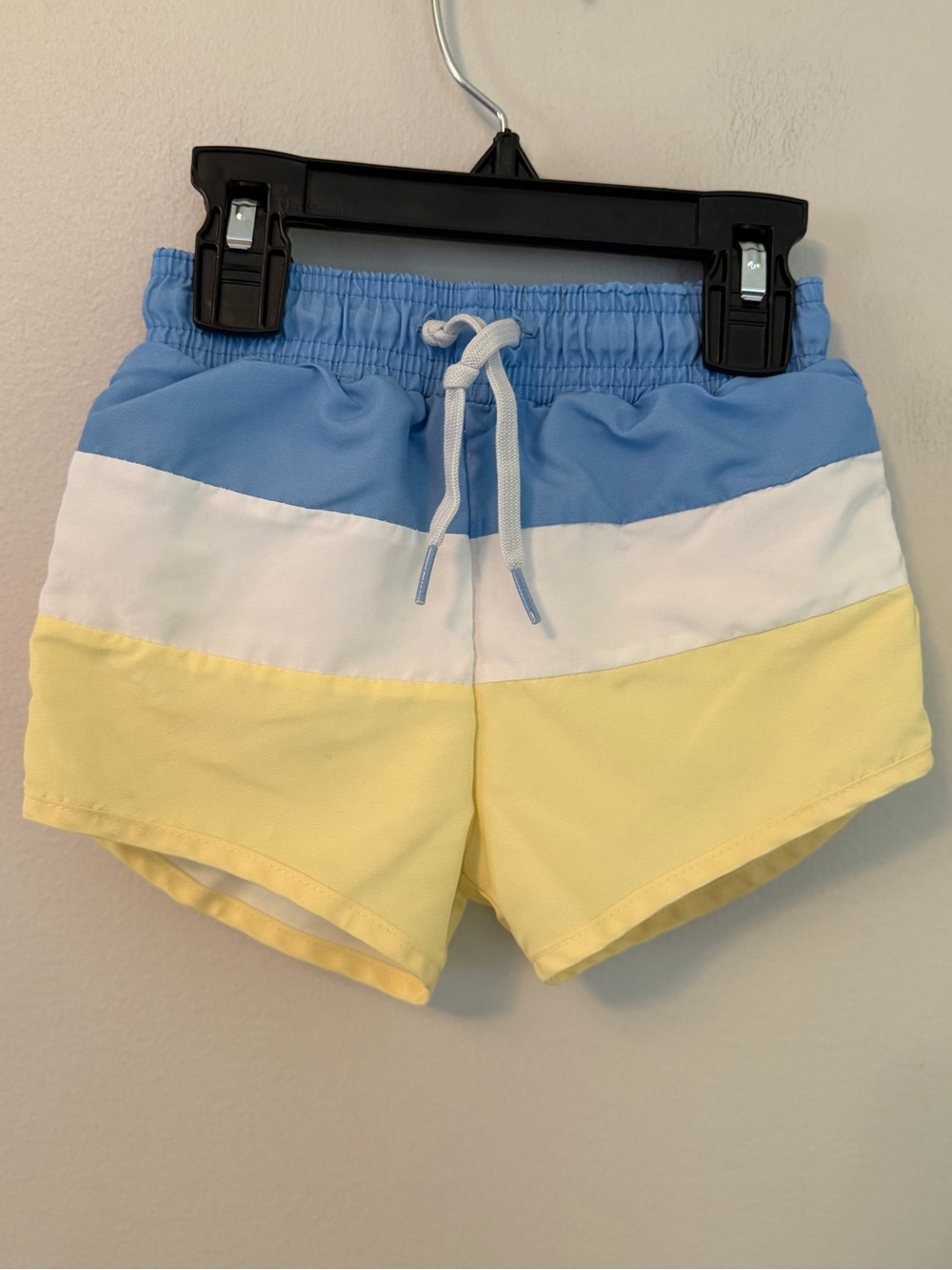 Minnow Colorblock Blue White Yellow Swim Trunks